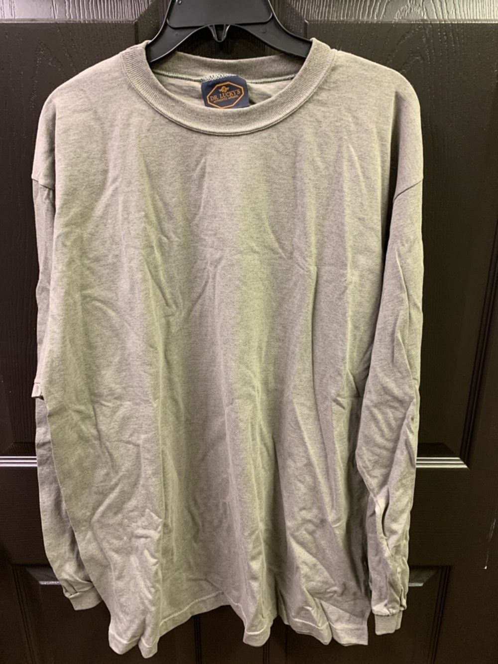 Dr. Lucky’s Heather Grey Long Sleeve Crewneck Shirt
